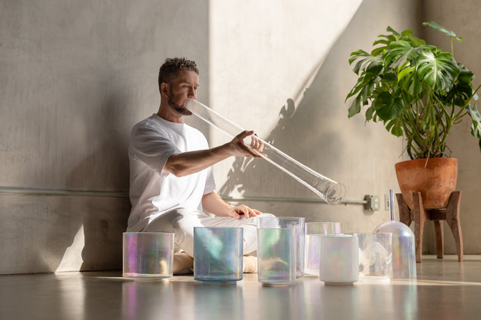 Avery Whitmore Playing Healing Instruments with Crystal Singing Bowls - Transformative Sound Healing Session at The Sound Healing Studio in Los Angeles