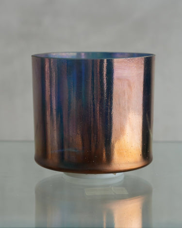 Crystal Tones 7" F - 40 Tibetan Quartz Copper Aura, platinum (inside) Bowl 120708 - The Sound Healing Studio