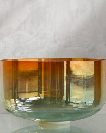 Crystal Tones Super Grade Alchemy Bowl 16" B0 Grandmother, Aqua Aura Gold (Base) 135830 - The Sound Healing Studio