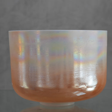 Crystal Tones Alchemy Bowl- 12" F-25 Laughing Buddha, Platinum (Rim), Frosted Inside 155209