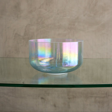 Crystal Tones Alchemy Bowl 10" A+15 Platinum, Aqua Aura Gold (Base) - 154153