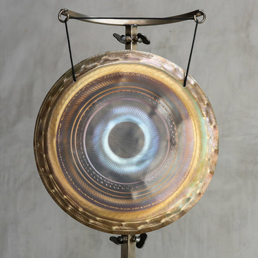 15″ Nickel Silver Handheld Gong - C 137hz - The Sound Healing Studio