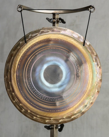 15″ Nickel Silver Handheld Gong - C 137hz - The Sound Healing Studio