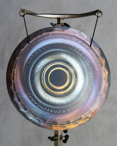 15″ Nickel Silver Handheld Gong - D - 30 144hz - The Sound Healing Studio