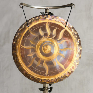 15″ Nickel Silver Handheld Gong - G - 42 190hz - The Sound Healing Studio