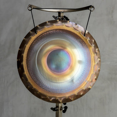 15″ Nickel Silver Handheld Gong - G+35 100hz - The Sound Healing Studio