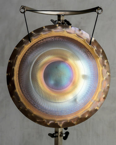 15″ Nickel Silver Handheld Gong - G+35 100hz - The Sound Healing Studio