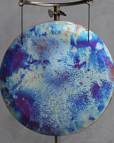 19” Titanium Blue Cosmo Handheld Gong - D#+20 - The Sound Healing Studio