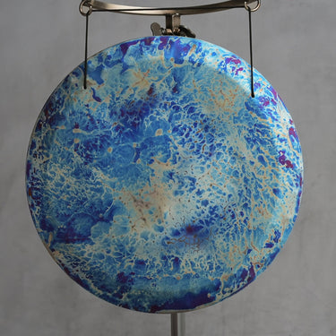 19” Titanium Blue Cosmo Handheld Gong - D#+5 - The Sound Healing Studio