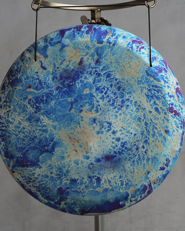 19” Titanium Blue Cosmo Handheld Gong - D#+5 - The Sound Healing Studio