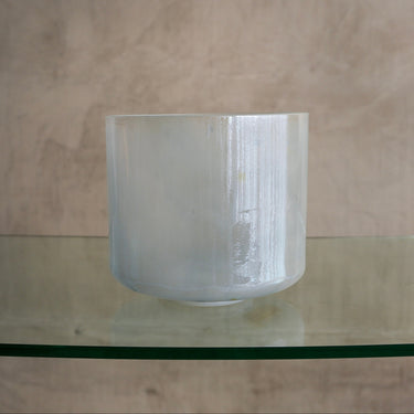 9" B-35 Citrine, Kyanite, White Light Aura Gold, Frosted (inside) Bowl - 120176