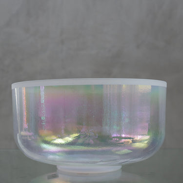 Crystal Tones Alchemy Bowl- 12" A-5 Platinum, Frosted Rim 150261