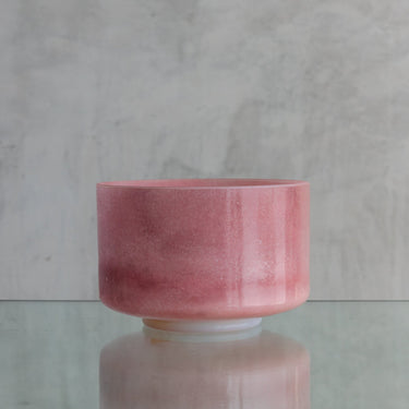 8" G - 5 Pink Himalayan Salt Frosted Inside 94206 - The Sound Healing Studio