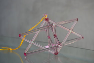 9" F - 10 Pink Aura Gold double pyramid 126180 - The Sound Healing Studio