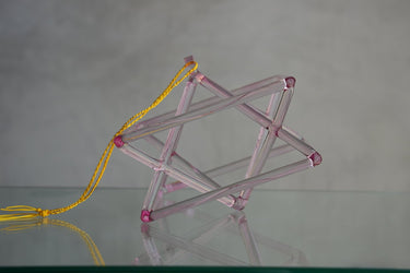 9" F - 10 Pink Aura Gold double pyramid 126180 - The Sound Healing Studio