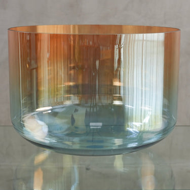 Crystal Tones Alchemy Bowl 18" D-10 SuperGrade Bowl Aqua Aura Gold, Grandmother Rim | 145926