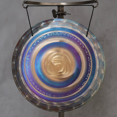 Grotta Sonora 15″ Nickel Silver Handheld Gong - G-10 195Hz