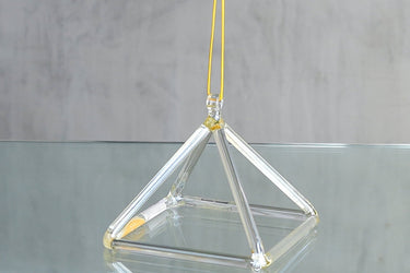 Crystal Tones 5” F# - 5 Lemon Aura Gold Pyramid - The Sound Healing Studio