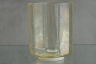 Crystal Tones 6" A+15 Lemon Aura Gold Flat Bottom, (Binaural) Bowl 105652 - The Sound Healing Studio