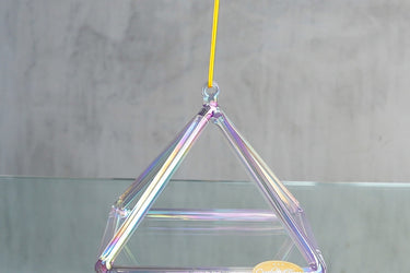 Crystal Tones 8" E0 Violet Flame Aura Pyramid - The Sound Healing Studio