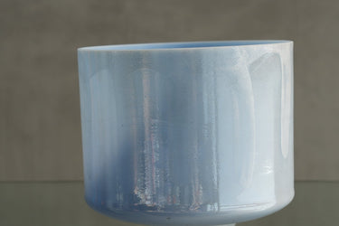 Crystal Tones 9'' C - 30 Larimar, White Light Angel Gold Bowl 123928 - The Sound Healing Studio