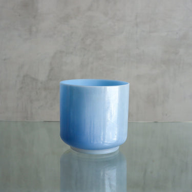 Crystal Tones Alchemy Bowl 6'' B+10 Egyptian Blue, White Light Angel Gold Frosted Inside Bowl - 115350 - The Sound Healing Studio