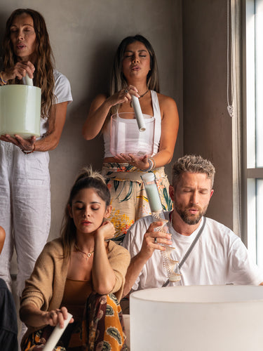 Immersive sound bath experience featuring Crystal Tones Singing Bowls and Alchemy Bowls, offering transformative sound healing at The Sound Healing Studio in Los Angeles